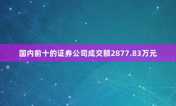 国内前十的证券公司成交额2877.83万元